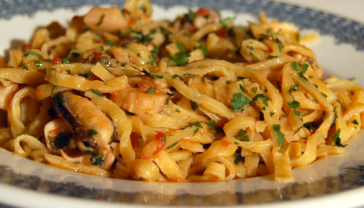 Ristorante Piperno a Roma dal 1860, tagliolini alla pescatora